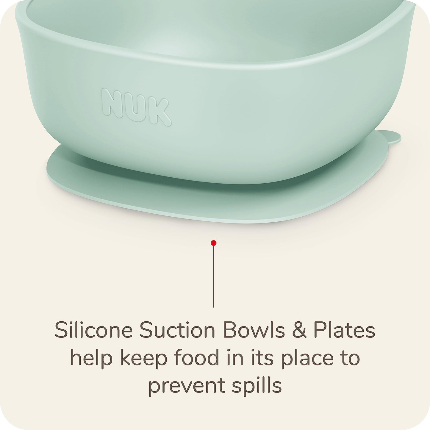 NUK Silicone Baby Spoons, Durable Silicone Material, Easy to Hold & Feed, Dishwasher-Safe, BPA-Free, Pack of 3