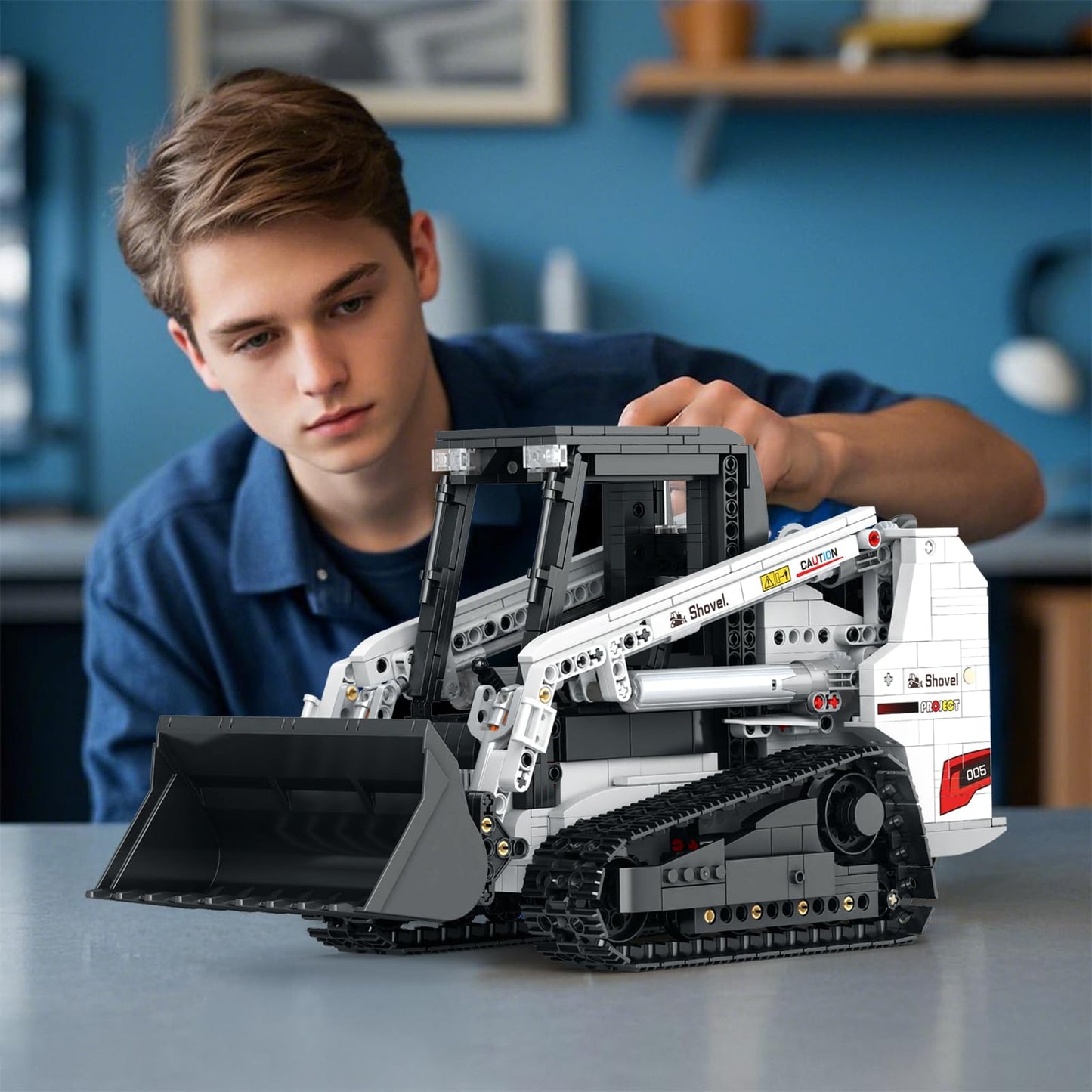 Reobrix Bobcat Skid Steer Loader Building Block Set,APP Remote RC Control Loader Vehicle Construction Toy with 2.4GHz Multi-Player Mode 22004,Vehicles Gift for Kids and Collectors,1227 PCS