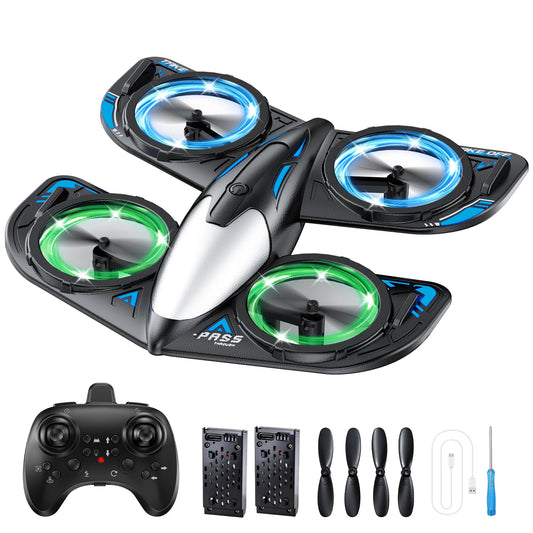 Elinoover RC Drone for Kids Beginners, Foam Remote Control Drone with Cool Lights, 360° Flip, Altitude Hold, 3 Speed Modes, Collision Protection and Ease of Use, RC Airplane Quadcopter Toy Gift for Boys and Girls