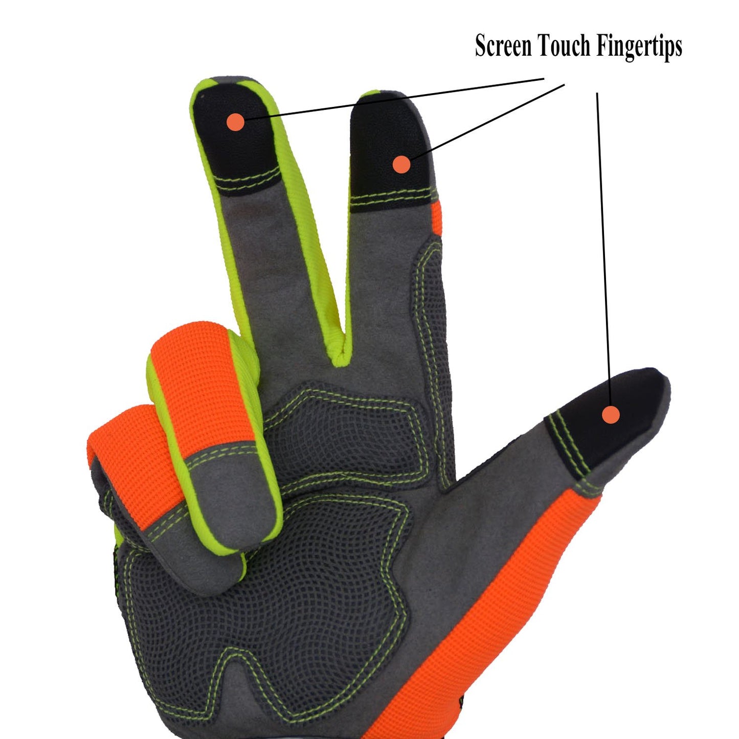 HANDLANDY Hi-vis Reflective Work Gloves Bulk, Pack of 12 Pairs Anti Vibration Safety Gloves for Men Women, Touch Screen (XX-Large, 12 pairs Hi-vis Yellow)
