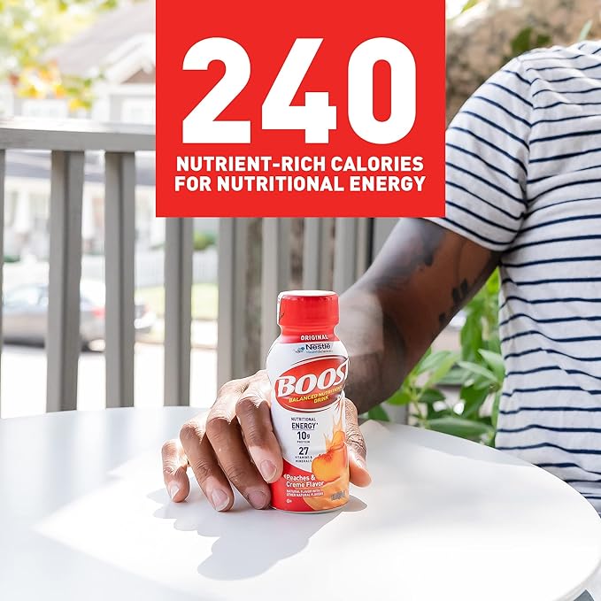 BOOST Original Ready to Drink Nutritional Drinks, Peaches & Creme, 8 Fl Oz (Pack of 24)