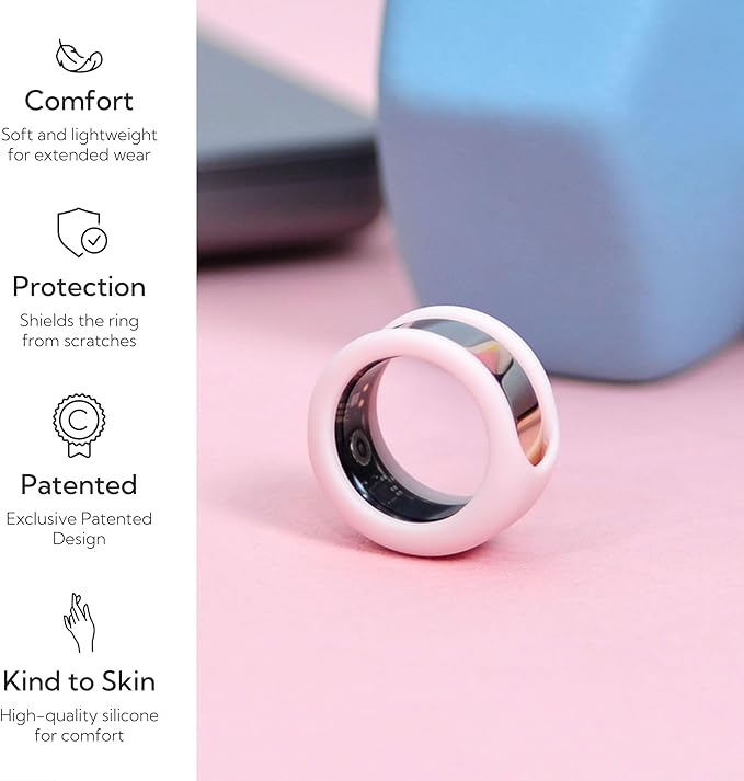 Rinfit Smart Ring Protector - Silicone Ring Enhancer for Active Lifestyle and Gym - StyleFit U.S. Design Patent - Pink, Size 11