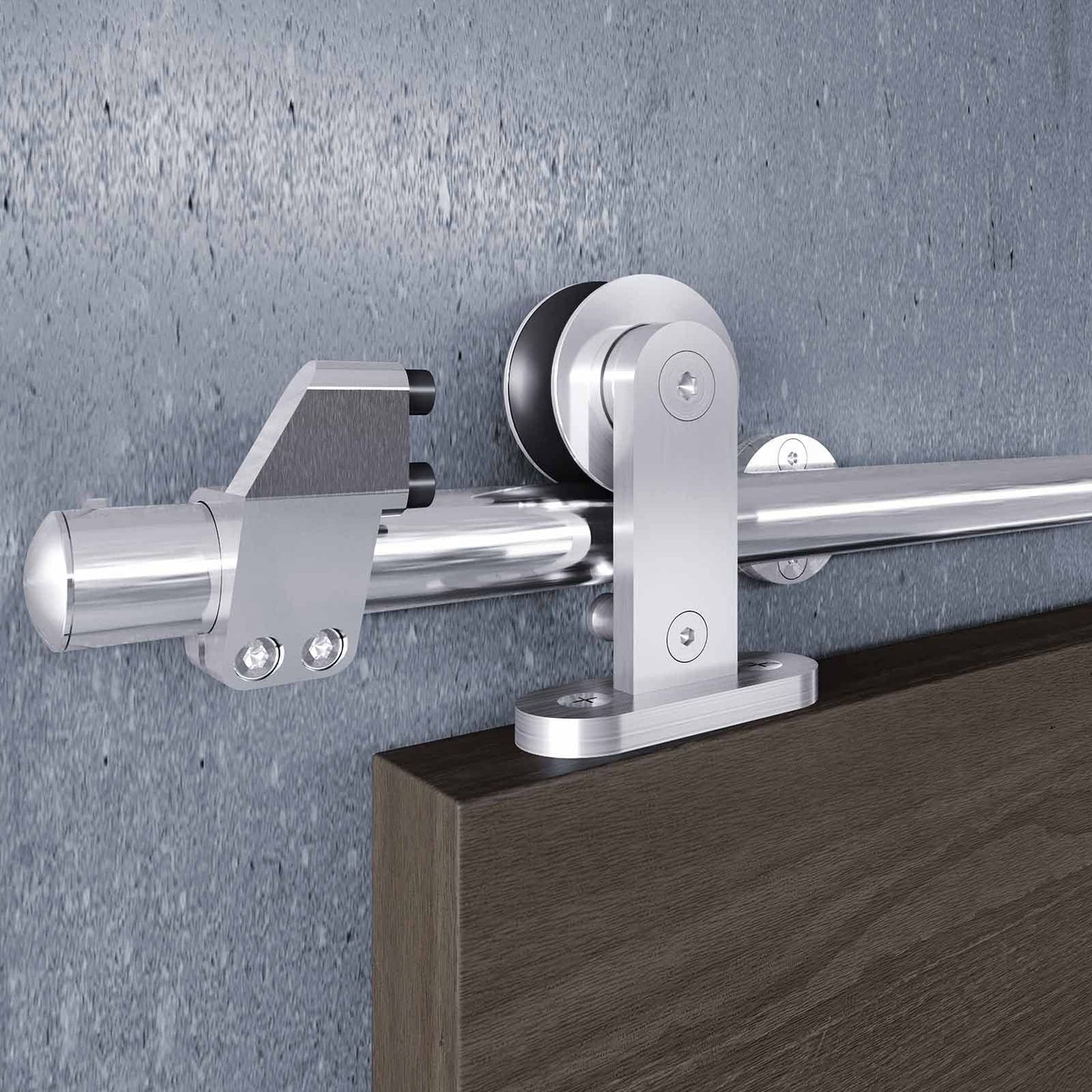 EaseLife 6 FT Top Mount Stainless Steel Sliding Barn Door Hardware Track Kit,Modern,Heavy Duty,Anti-Rust,Slide Smoothly Quietly,Easy Install (6FT Track Kit for 30"~36" Wide Single Door)