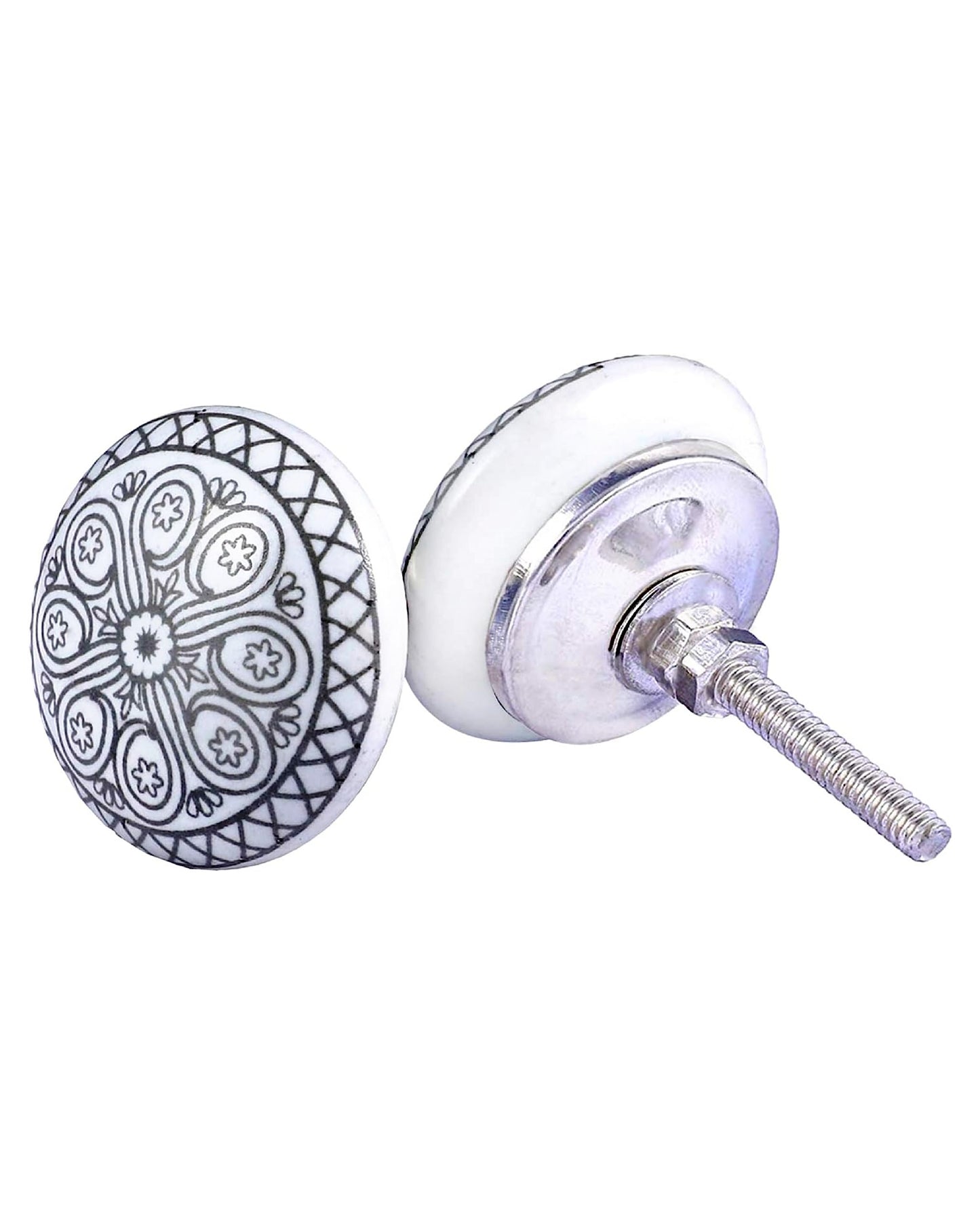 Craft Kart Set of 10 Ceramic Cabinet Colorful Knobs for Kitchen, Cabinet, Drawer, Wardrobe (White)