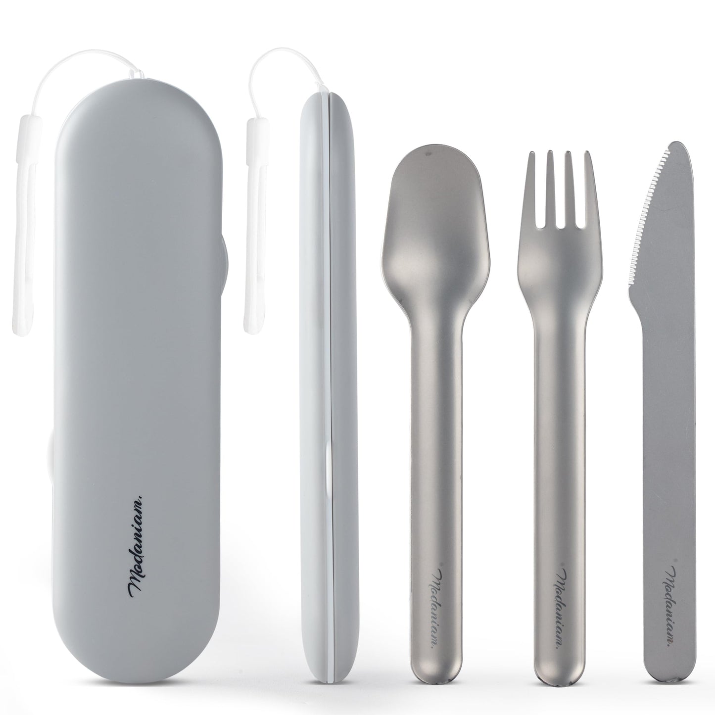 Felix - Compact Portable stainless steel Cutlery set with case | Pocket Utensil set | Travel Utensils with case | Camping| Utensils set for Lunch box| Utility cutlery set | Portable Silverware