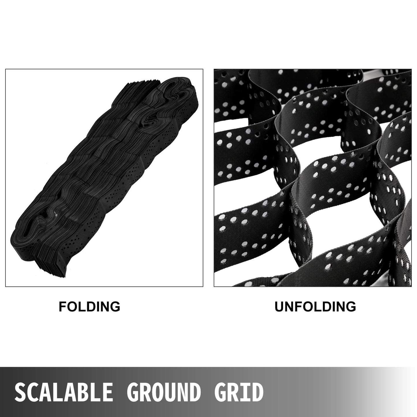 Happybuy Geo Grid Ground Grid 9x17 ft, Geo Cell Grid 4 Inch Thick, Gravel Grid HDPE Material, Ground Stabilization Grid 1885 LBS Per Sq, Tensile Strength Gravel Ground Grid for Slope Driveways, Garden