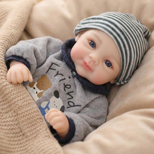 Cloveray Silicone Baby Doll, 12 Inch Full Body Platinum Silicone Reborn Baby Doll with Accessories Set, 2 Lb Weighted, Realistic Feel, Heartfelt Gift for Kids and Collectors, Ages 3+, Girl