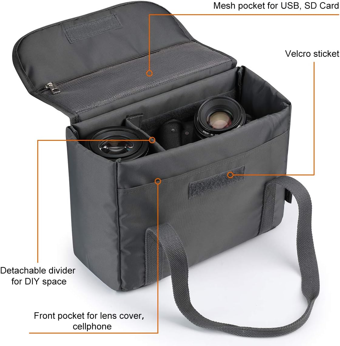 Waterproof and Shockproof Foldable Camera Insert Bag for Canon & Nikon