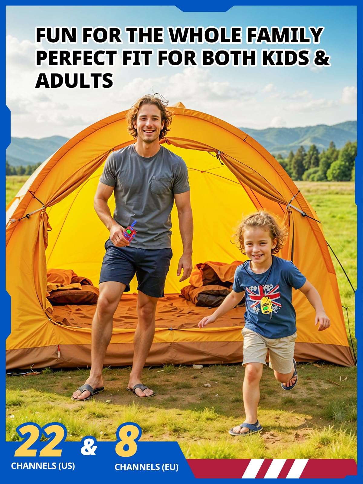 Inspireyes Walkie Talkies for Kids, Long Range 2 Way Radio, Outdoor Hiking Toys for 3-12 Year Old Chirstmas Birthday Gift for Boys, 4 Pack