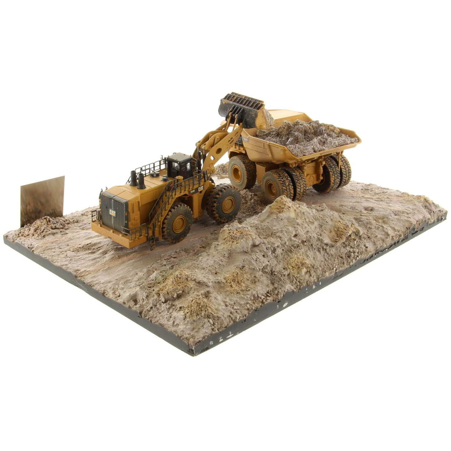 Diecast Masters 1:125 Scale Weathered 994K Wheel Loader & CAT 797 Mining Truck | Weathered Series Cat Trucks & Construction Equipment Model 85762