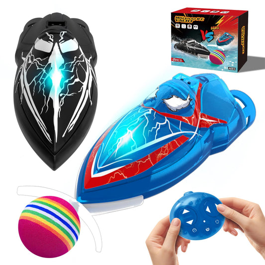 fromeasy 2-Pack Mini RC Boats with Floating Ball – 2.4GHz Remote Control Boats for Pools & Lakes, 2 Speeds, Auto Flip, Waterproof, Low Battery Alert, for Kids & Adults