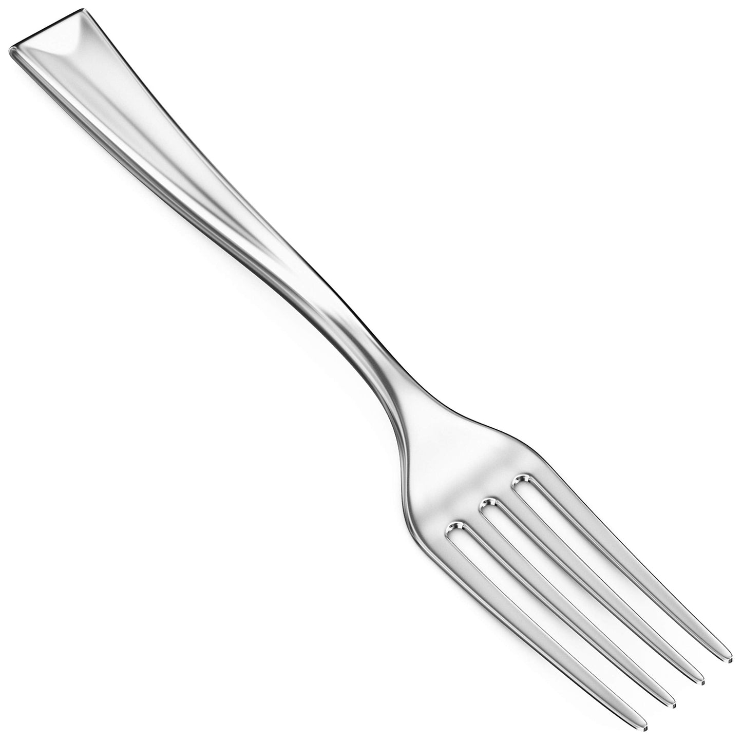 Super Elegant, BPA Free 200ct Plastic Tasting Forks. Mini Cocktail or Sampling Fork Set for Appetizers, Shrimp and Seafood. Durable, Recyclable 4 Tine Utensil with Stainless Steel Look