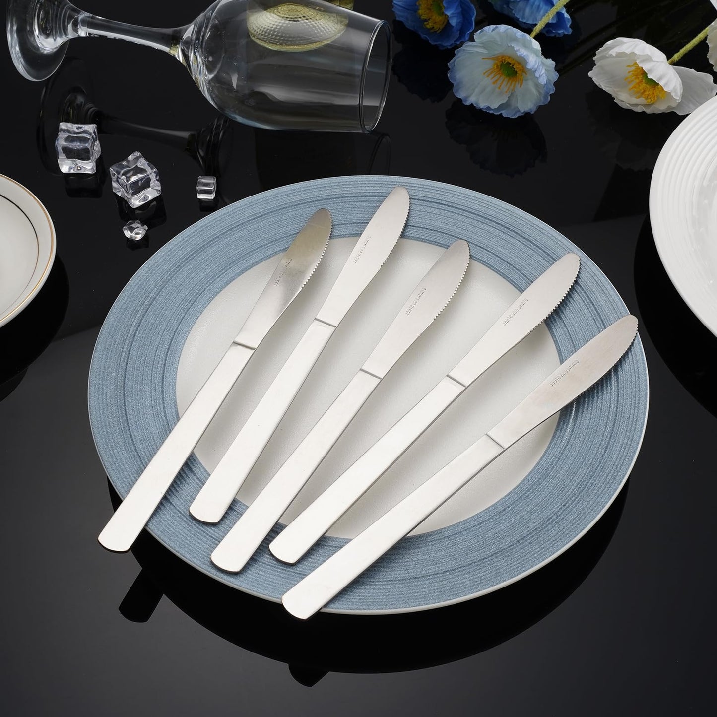 Hansmart 36 PCS Dinner Knifes Set - Windsor Stainless Steel Table Knives 8.7 Inch with Dishwasher Safe Butter Knives,Metal Butter Knofe,Dinner Knife Silverware for Home,Kitchen or Restaurant