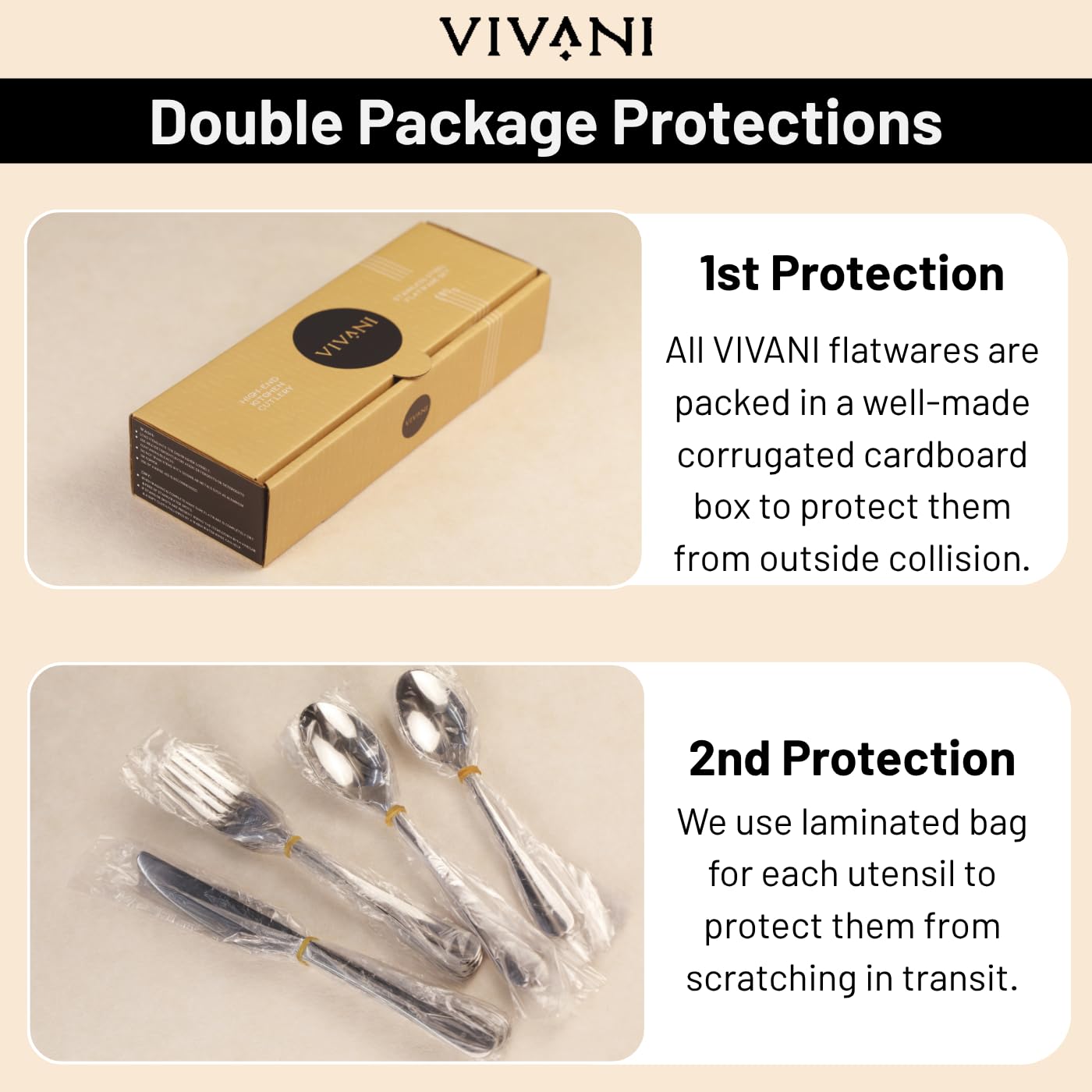 VIVANI 40-Piece Black Silverware Set for 8, Hammered Flatware, 18/0 Stainless Steel Cutlery, Dishwasher Safe Utensil Set for Contemporary Kitchens, Restaurant Style & Everyday Dining