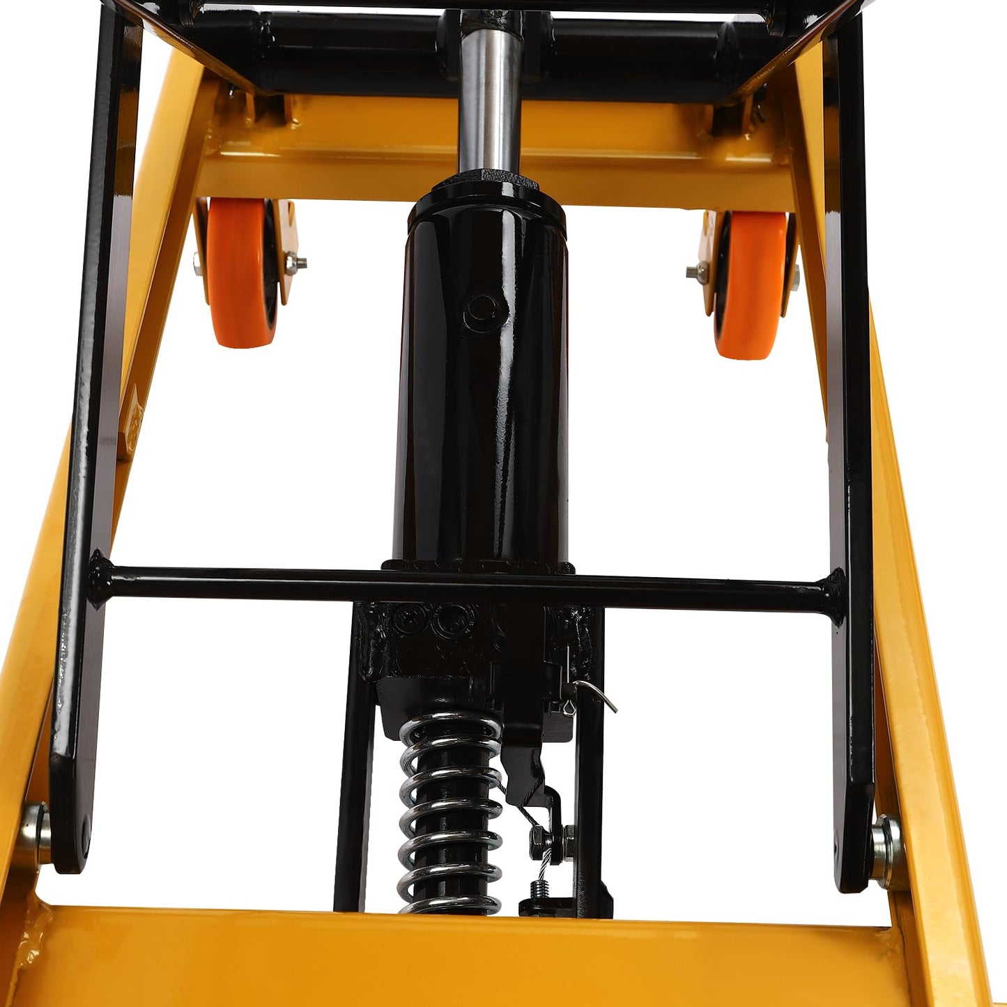 Double Scissor Lift Table, 330lbs Hydraulic Lift Table Cart 50" Lift Height Manual Hydraulic Scissor Cart Multi-Function Mobile Platform Cart w/4 Wheels for Material Handling and Transportation