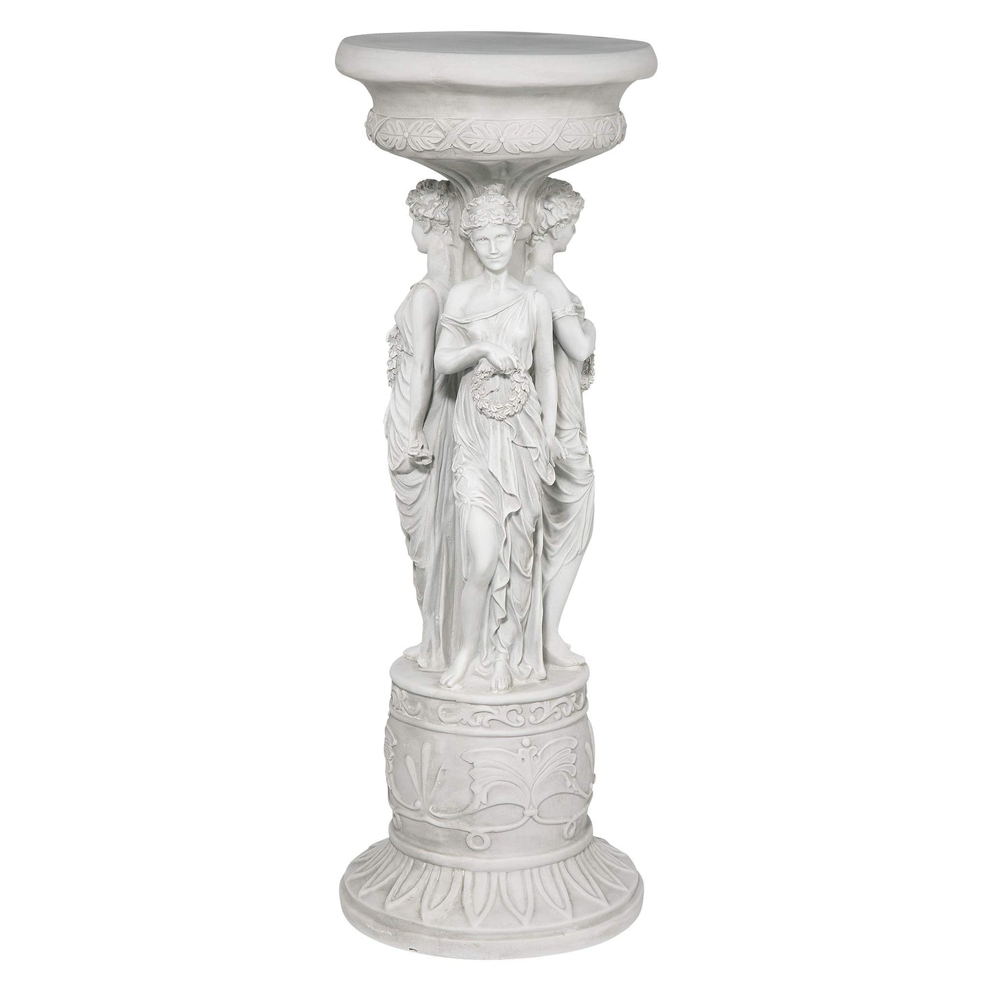 Design Toscano KY992 Chatsworth Manor Neoclassical Pedestal Column Plant Stand, Antique Stone