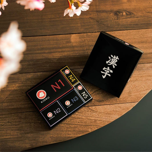 KIOKU Kanji Flash Card Set JLPT N5-N1 Learn Over 2000 Kanji Characters with 4000 Vocabulary (Paper Box)