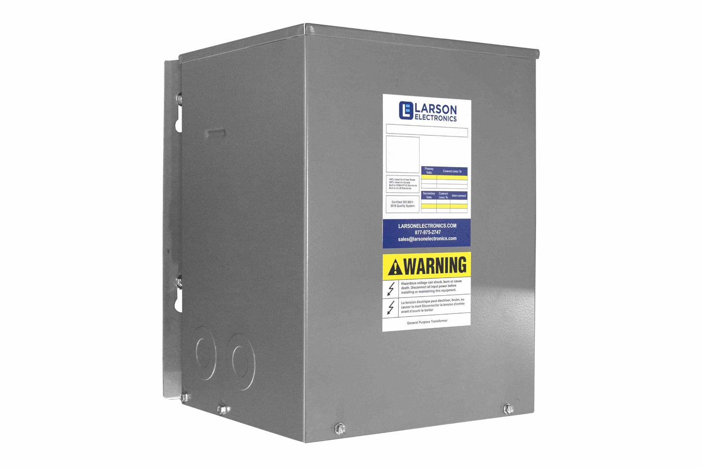 7.5 kVA Isolation Transformer - 208V Primary - 120/240V Secondary - NEMA 3R - Single Phase