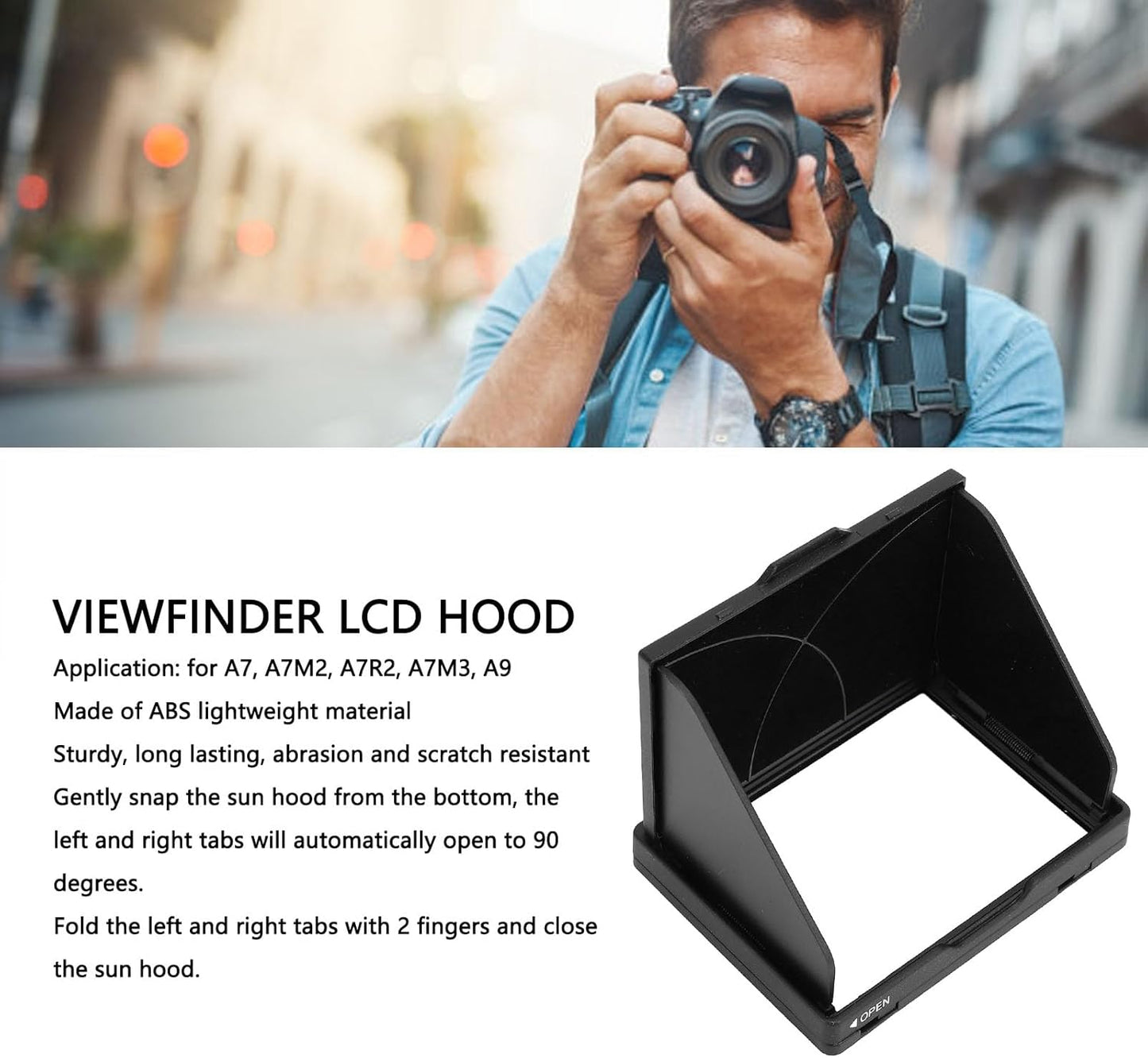 Culnflun 3 Inch A7 A7M2 A7R2 A7M3 A9 Camera LCD Sun Shade, Folding LCD Viewfinder Screen Protector Hood, Sun Hood