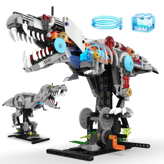 Suplanet Mechanical T-Rex Dinosaur Building Set with Lights, Rotatable Components & Display Stand, STEM Building Toy for Boys 8-14, Home Office Decor for Adults, Mechanical Enthusiasts (730PCS)