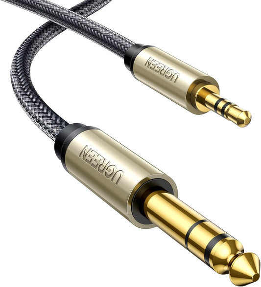 1/8 1/4 3.5mm 6.35mm 16FT UGREEN to Stereo Cable TRS to Audio Cable Guitar to Aux Male Cord with Zinc Alloy Housing