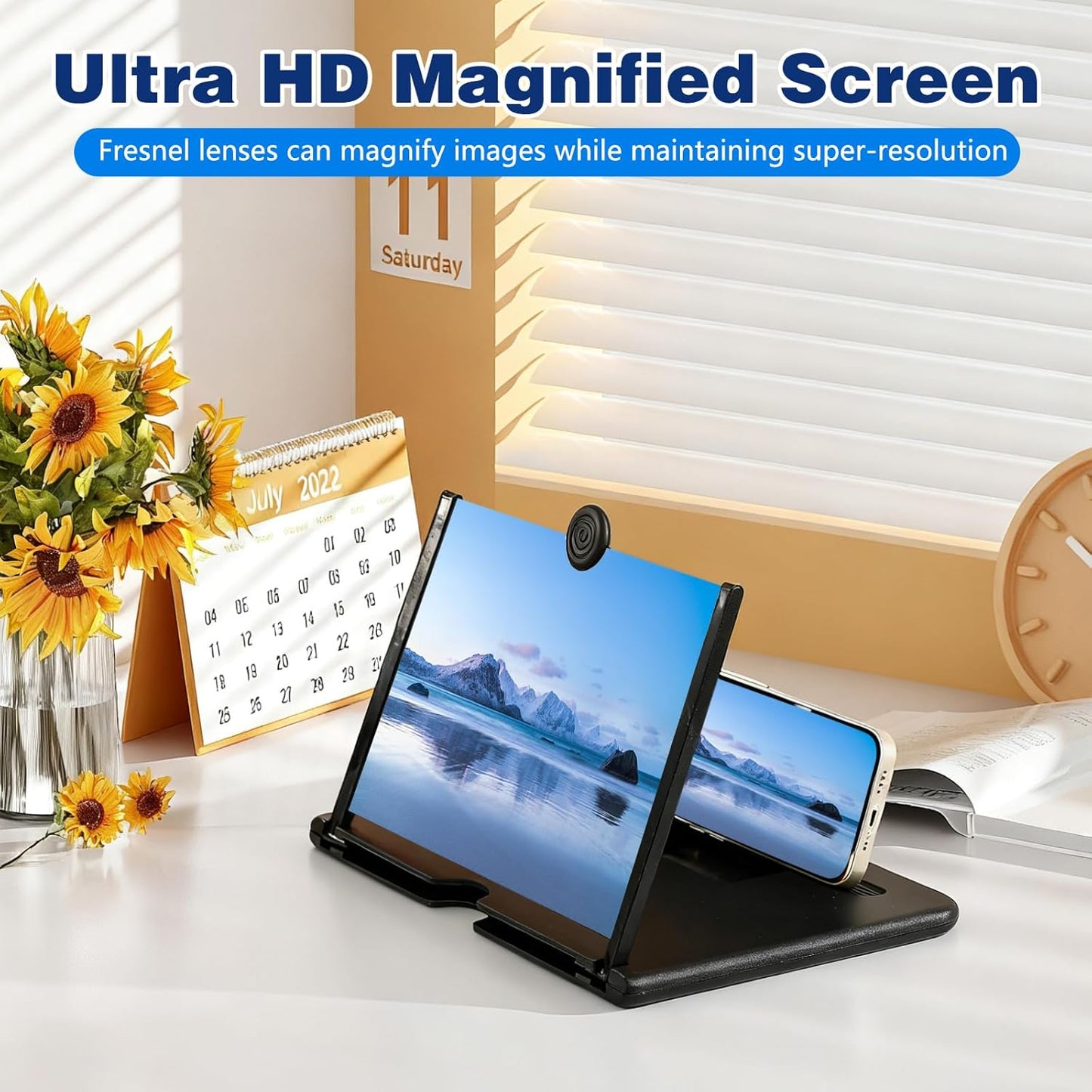 BSonata 3D 10inch) Screen Magnifier Version, Mobile Phone HD Magnifying Projector Screen Enlarger for Movies, Videos