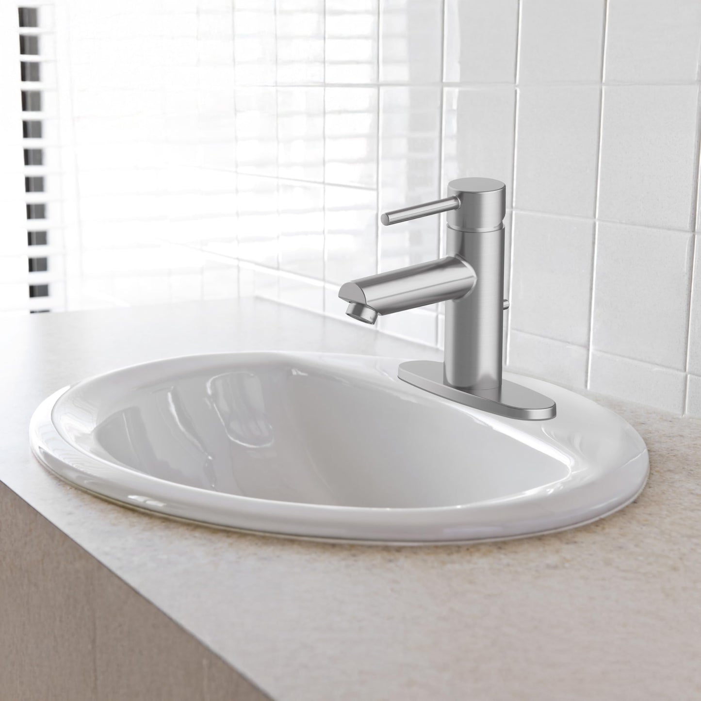 Design House 573428 Oval Drop-In Sink 20x17 Single Basin in White