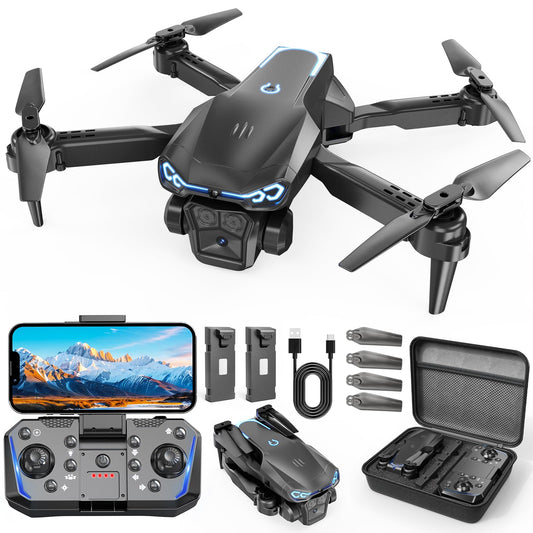 Foldable 1080P Drone with Camera for Kids & Beginners, Easy to Fly Toy Gift for Boys & Girls, One-Key Start, 3D Flips, Gesture Selfie, 2 Batteries