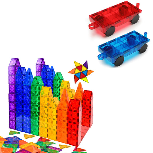 FNJO Magnetic Tiles, 52PCS +2Cars