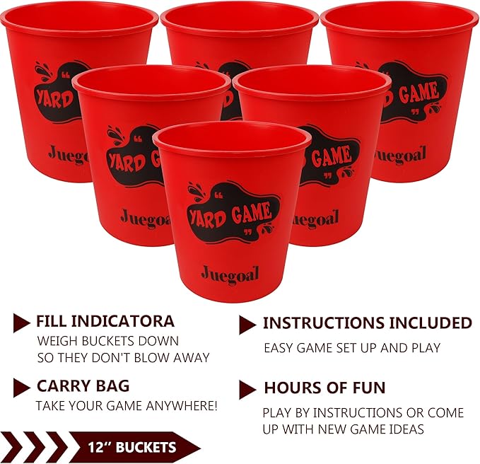 Juegoal Outdoor Giant Yard Pong Game Set Outdoor Toss Game Throwing Game for Beach, Camping, Lawn and Backyard