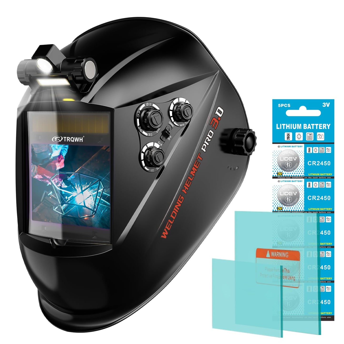 TRQWH Portable Welder Machine 110V ARC Handheld Welder & Auto Darkening Welding Helmet