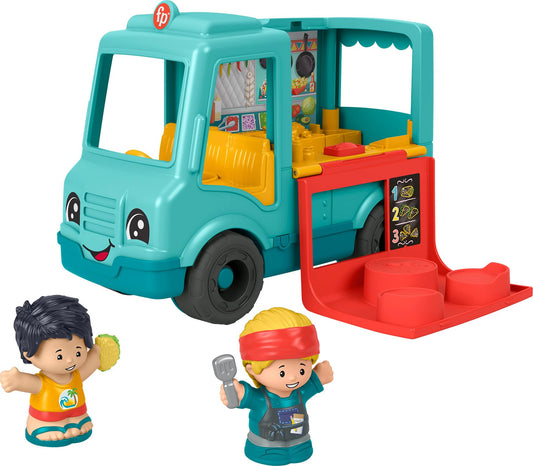 Fisher-Price Little People Musical Toddler Toy Serve It Up Food Truck Vehicle with 2 Figures for Pretend Play Kids Ages 1+ Years