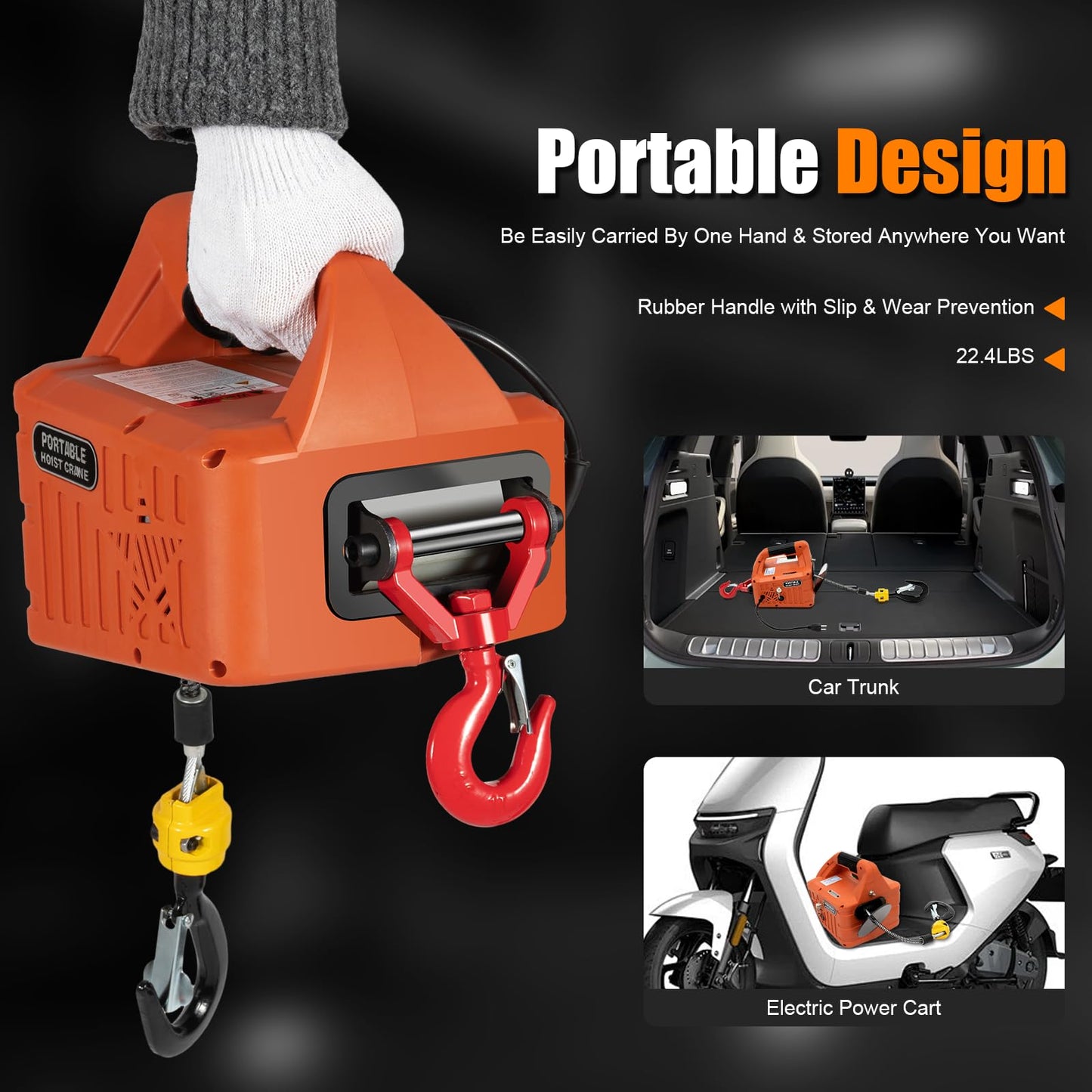 NOLANTISI 2 in 1 Electric Hoist Winch - 2200LBS 38FT 110V Manual, Wired and Wireless Remote Control for Factories, Warehouses, Garages, Etc