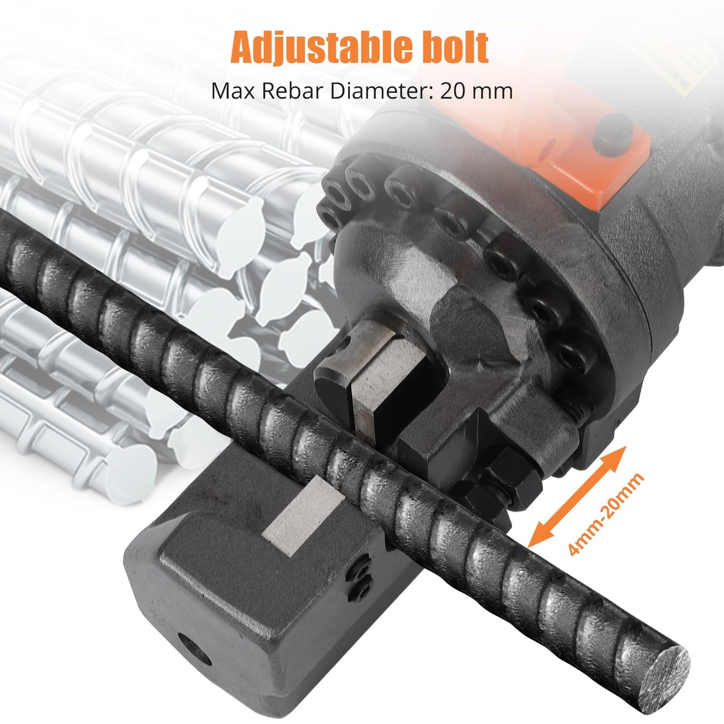 Electric Hydraulic Rebar Cutter Tool, 1250W Cutting up to 3/4 Inch #6 4-20mm Rebar Steel,110V, with Blades & Easy Carry Stainless Box (1250W RC-20)