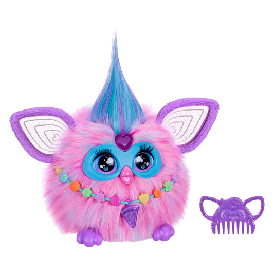 Furby Cotton Candy, 15 Fashion Accessories, Interactive Plush Toys for 6 Year Old Girls & Boys & Up, Voice Activated Animatronic, Pink & Blue (Amazon Exclusive)