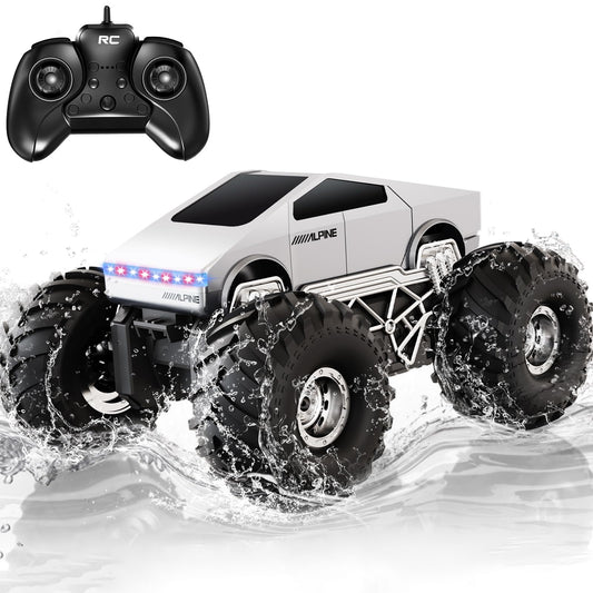 Cheffun Pool Toy - Amphibious Remote Control Car with Water Gun - 1:16 Monster Truck Toys, Waterproof RC Trucks, All Terrain Off-Road RC Car, Kids Gifts for Boys Age 5+ Years Old