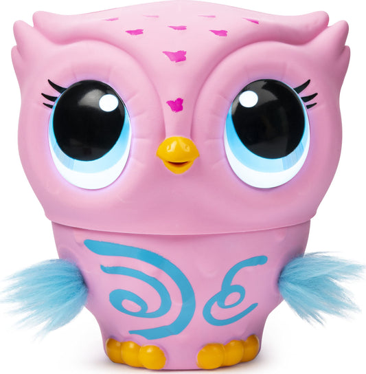 Owleez 6053359 Flying Baby Owl Interactive Toy with Lights and Sounds (Pink), for Kids Aged 6 and Up, Pink