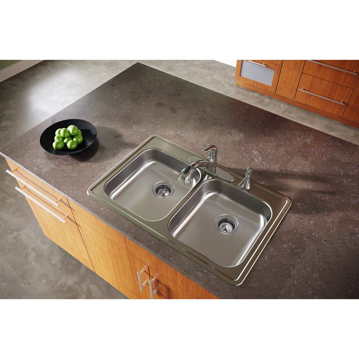 Dayton GE233211 Equal Double Bowl Drop-in Stainless Steel Sink