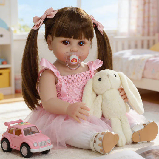 SCOM Lifelike Reborn Dolls Girl -20 Inch Realistic Baby Doll Newborn Baby Dolls，Lifelike Baby Doll Silicone Toddler Clothes Gift Set for Age 3+