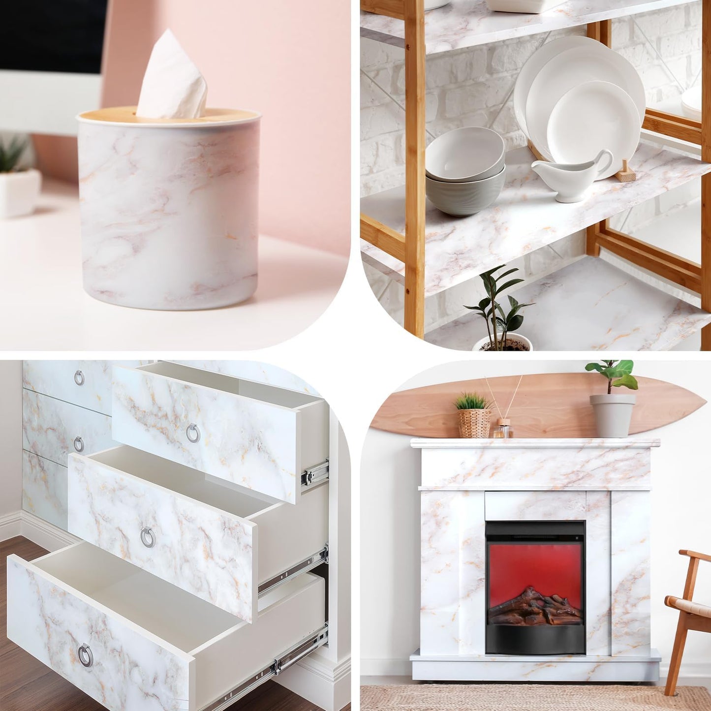 rabbitgoo Marble Contact Paper for Countertops, Self Adhesive Peel and Stick Wallpaper, Removable Kitchen Counter Top Contact Paper for Old Furniture, Gold Matte Granite, 35.4 x 78.7 Inch