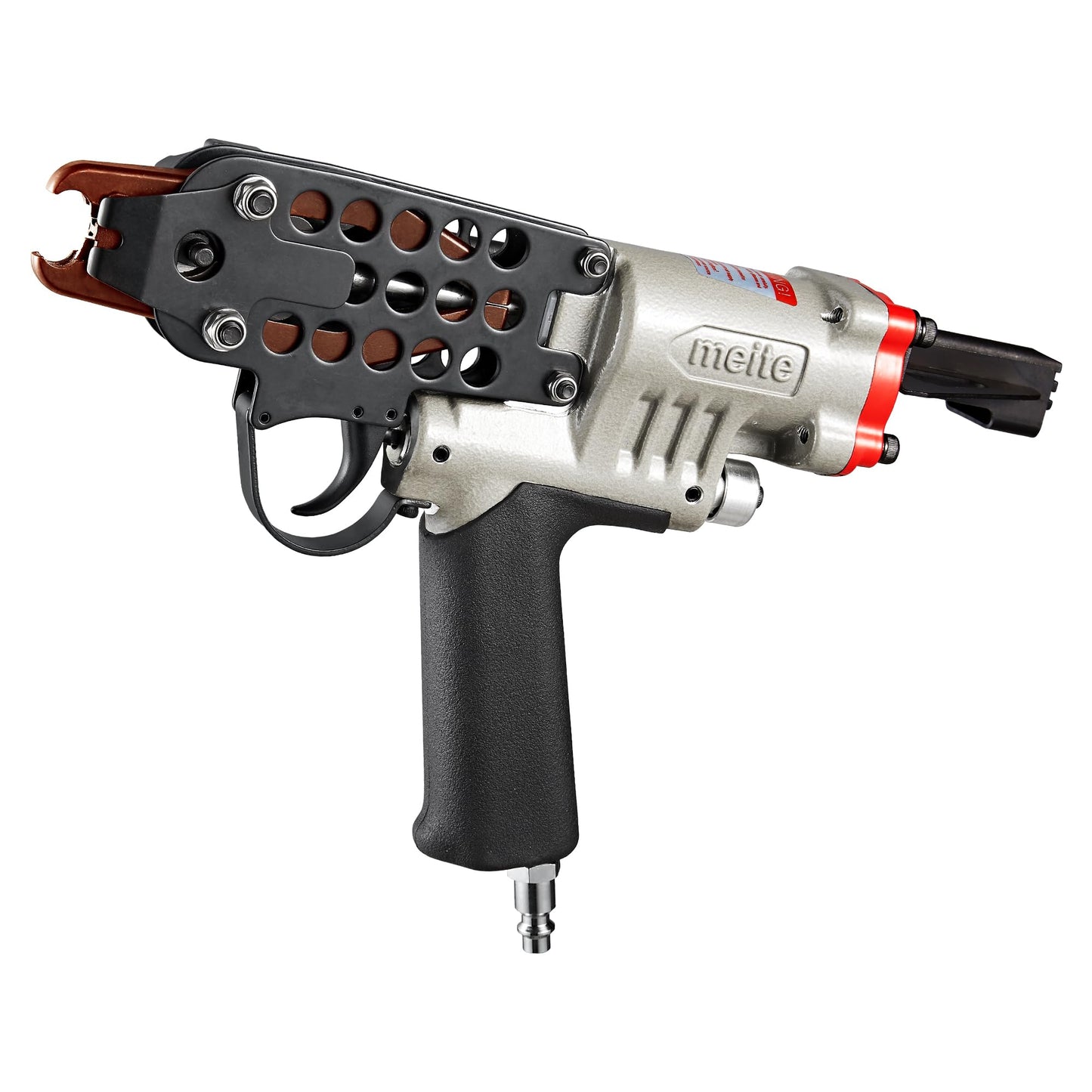 meite SC7C Pneumatic Hog Ring Gun, 15 Gauge 3/4" Crown Hog Ring Pliers, 5.5-6.0 mm Closure, Air C Ring Stapler for Mattress, Seat Assembly, Wire Cages, and Fencing