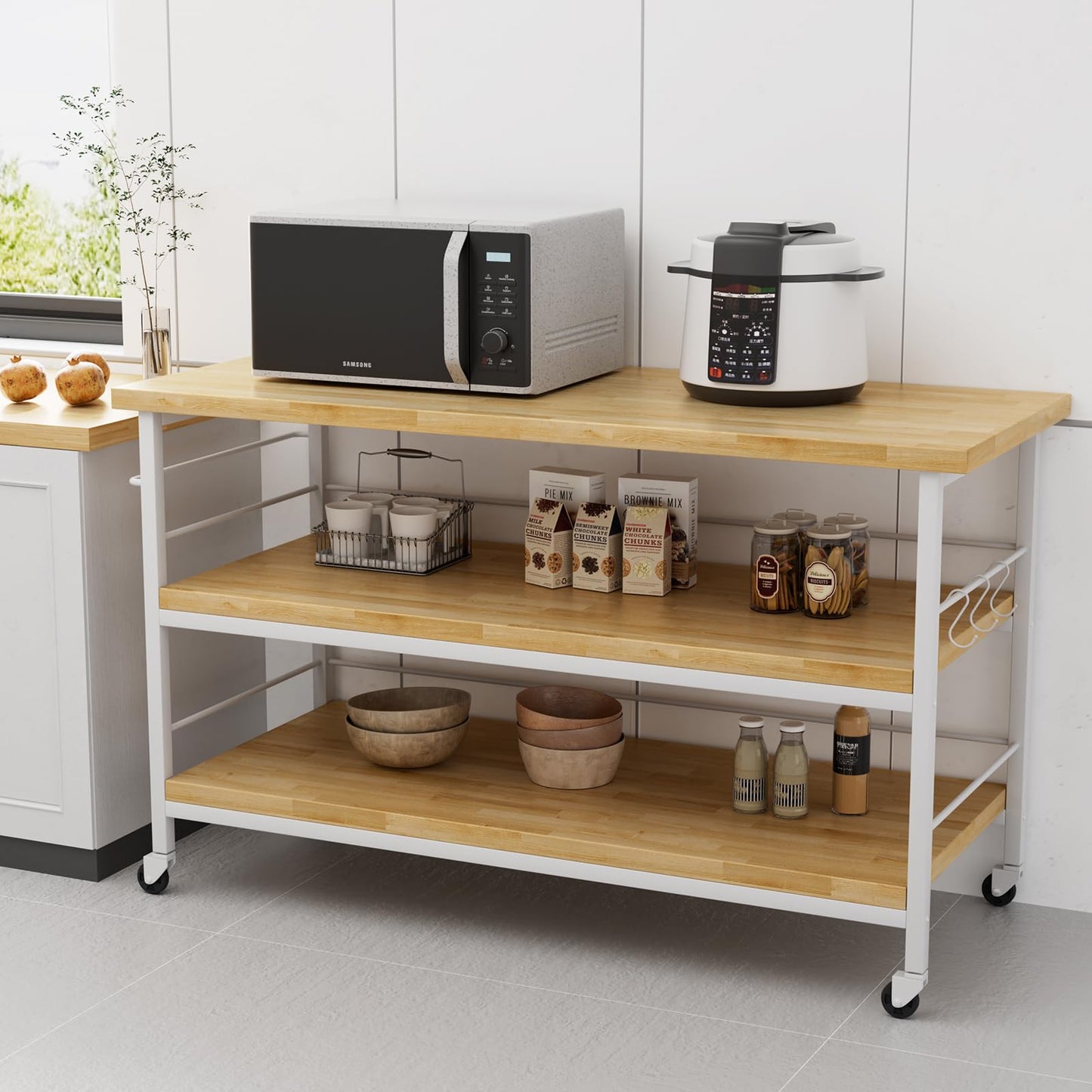 Solid Wood Butcher Block Countertop - 5ft Unfinished Birch Slab Counter Top Wooden Table Desk Top for DIY Kitchen Island, Workbench, Washer Dryer, Coffee Bar Table，60"x25"x1.5"