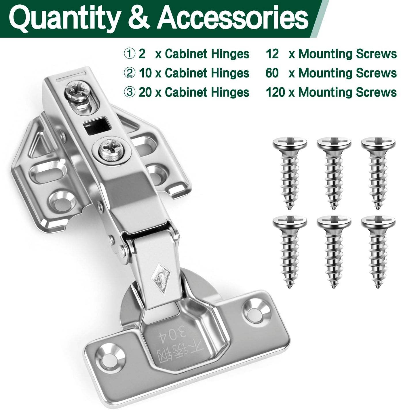 Tottist 5 Pair 10 Packs Full Overlay Kitchen Cabinet Door Hinges, 105° Frameless Concealed Soft Close Adjustable Cabinet Hinges for Older Cabinets, Easy Installation