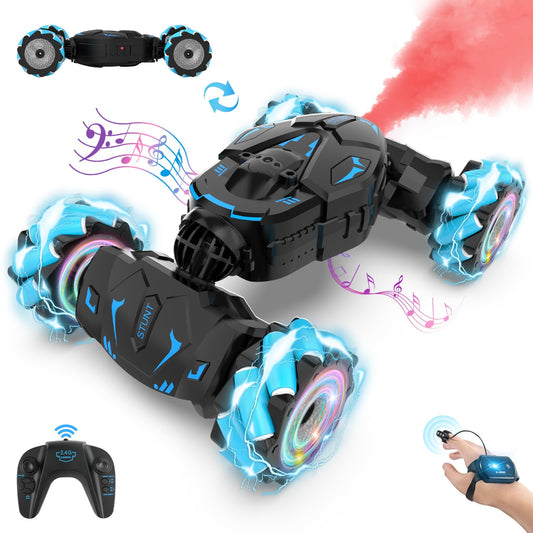 Nitigo Gesture RC Car Hand Controlled Rc Car Toys for Boys Girls 6-12, 2.4GHz 360° Rotation 4WD Gesture Sensing Rc Stunt Car with Light & Music & Spray, Birthday Gifts for Kids