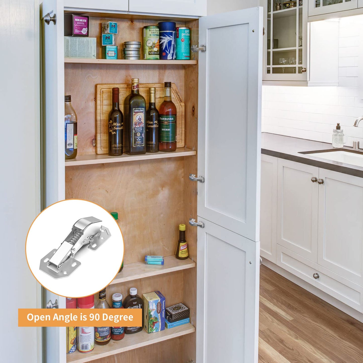 Chibery 10 Pack 90 Degree Soft Close Surface Mount Spring Hinges, Easy Installation No Pre-drilled, Noiseless Frameless Hidden Concealed Kitchen Cabinet Hinge for Cupboard Folded Replacement Hardware