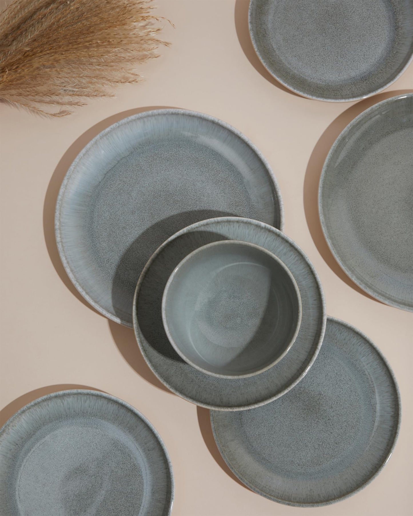 Pokini Pasta Bowls of 4, 32 Oz Salad Bowls Soup Bowls, Large Pasta Serving Bowl Porcelain Pasta Plates, Wide and Deep Bowls Set Microwave & Dishwasher Safe-Gradient Green