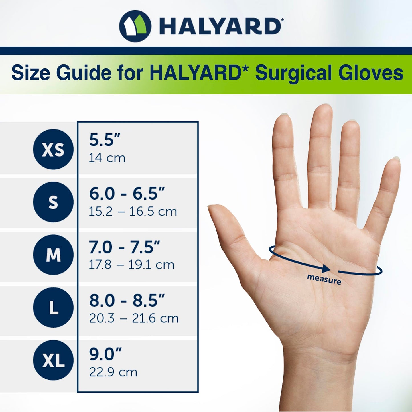 HALYARD Surgical Gloves Sterile Polyisoprene Individually Wrapped Pairs Powder Free Medical Disposable Gloves, 9.4 mil, Size 8.5 Large, White, SGL95085 (Box of 50 Pairs - 100 Total)