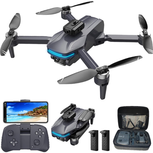 Remote Control FPV Drone with 1080P Camera for Kids and Adults Beginners, Foldable Quadcopter with Carrying Case, Adjustable Len, Gestures Selfie, Brushless Motor, Altitude Hold, 3D Flips, Voice Control, One Key Take Off/ Land, Waypoint Fly, Optical Flow