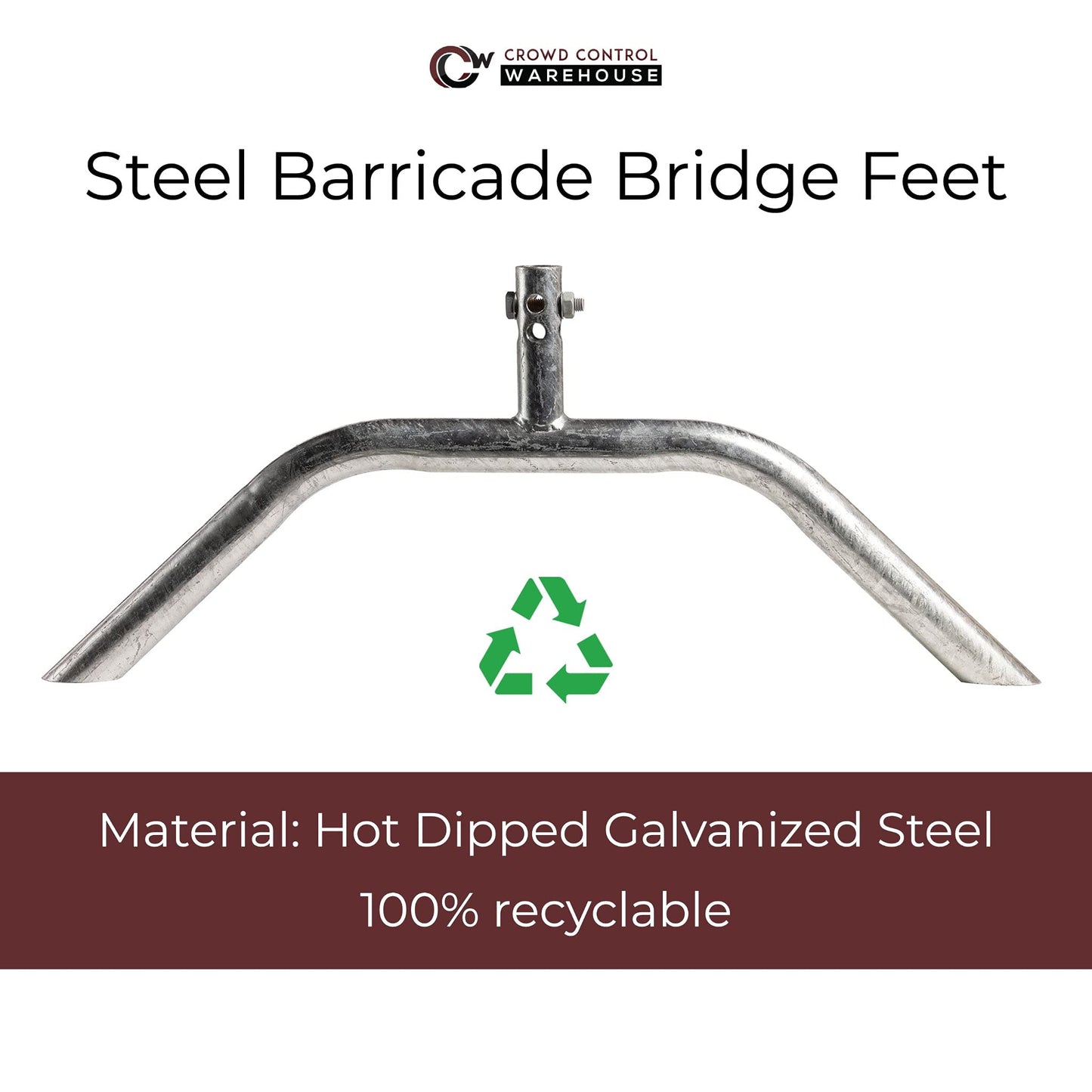 Angry Bull Barricades Metal Interlocking Steel Barricade (8.5 Ft. Heavy Duty, Bridge Feet, Blue Powder Coated, Set of 10)
