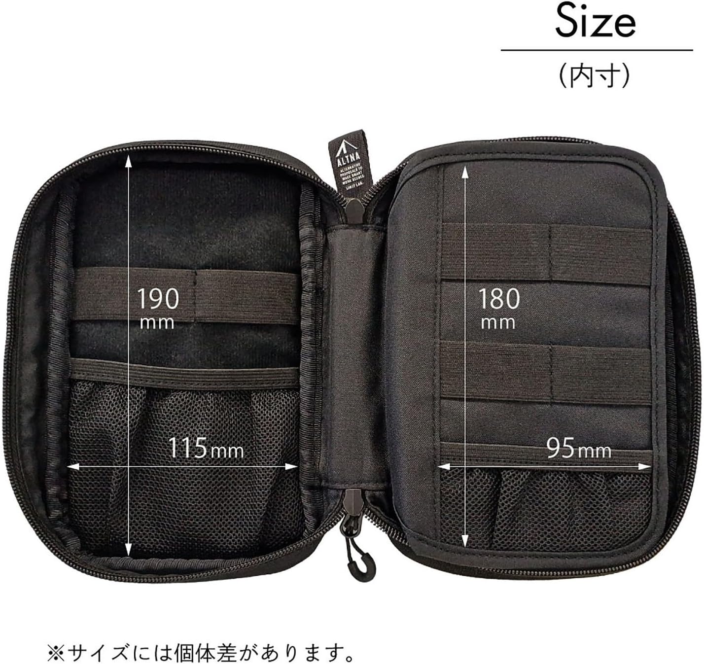 5 3.6 8.5, (A7765-11) LIHIT LAB Gadget Pouch, Double, x x Navy Blue